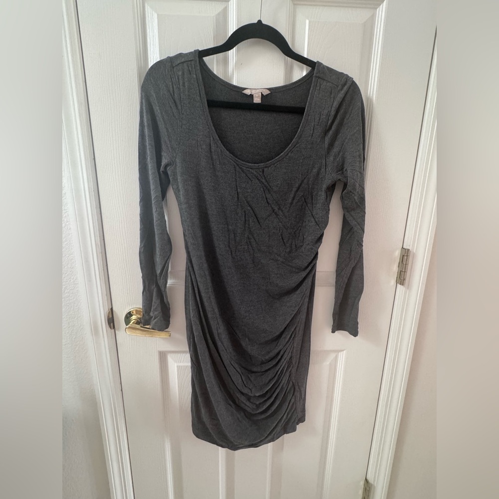 Banana Republic Dark Gray Ruched Long Sleeve Tunic